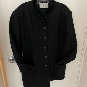 Mandarin collar wool jacket